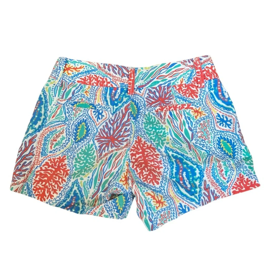 Lilly Pulitzer Sz 00 First Impression Callahan Shorts Turquoise Multicolor
